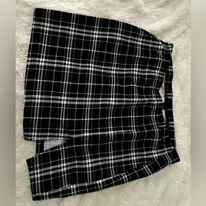 black & white plaid mini skirt